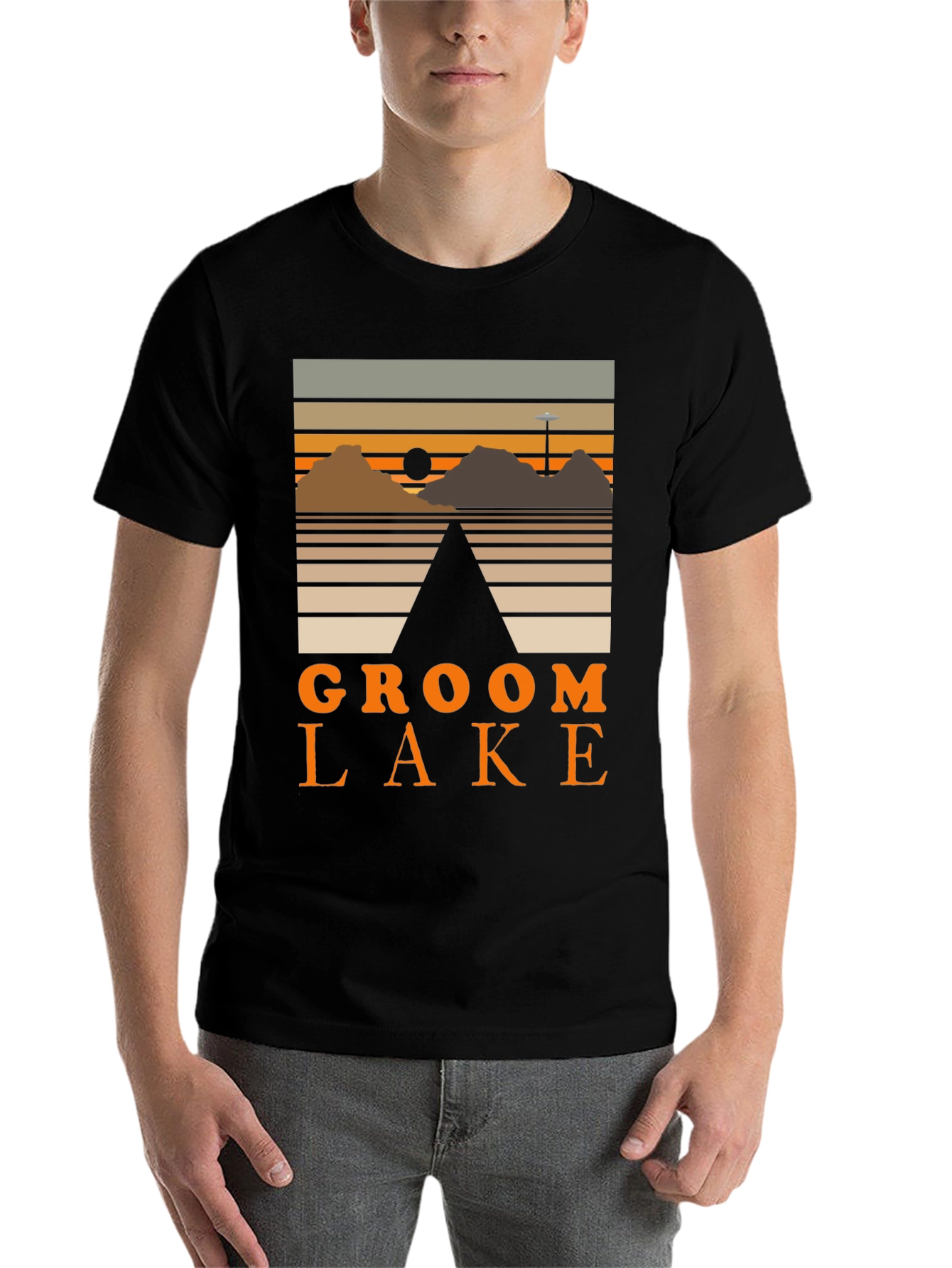 Groom Lake Graphic Tee - Retro Alien Conspiracy Shirt