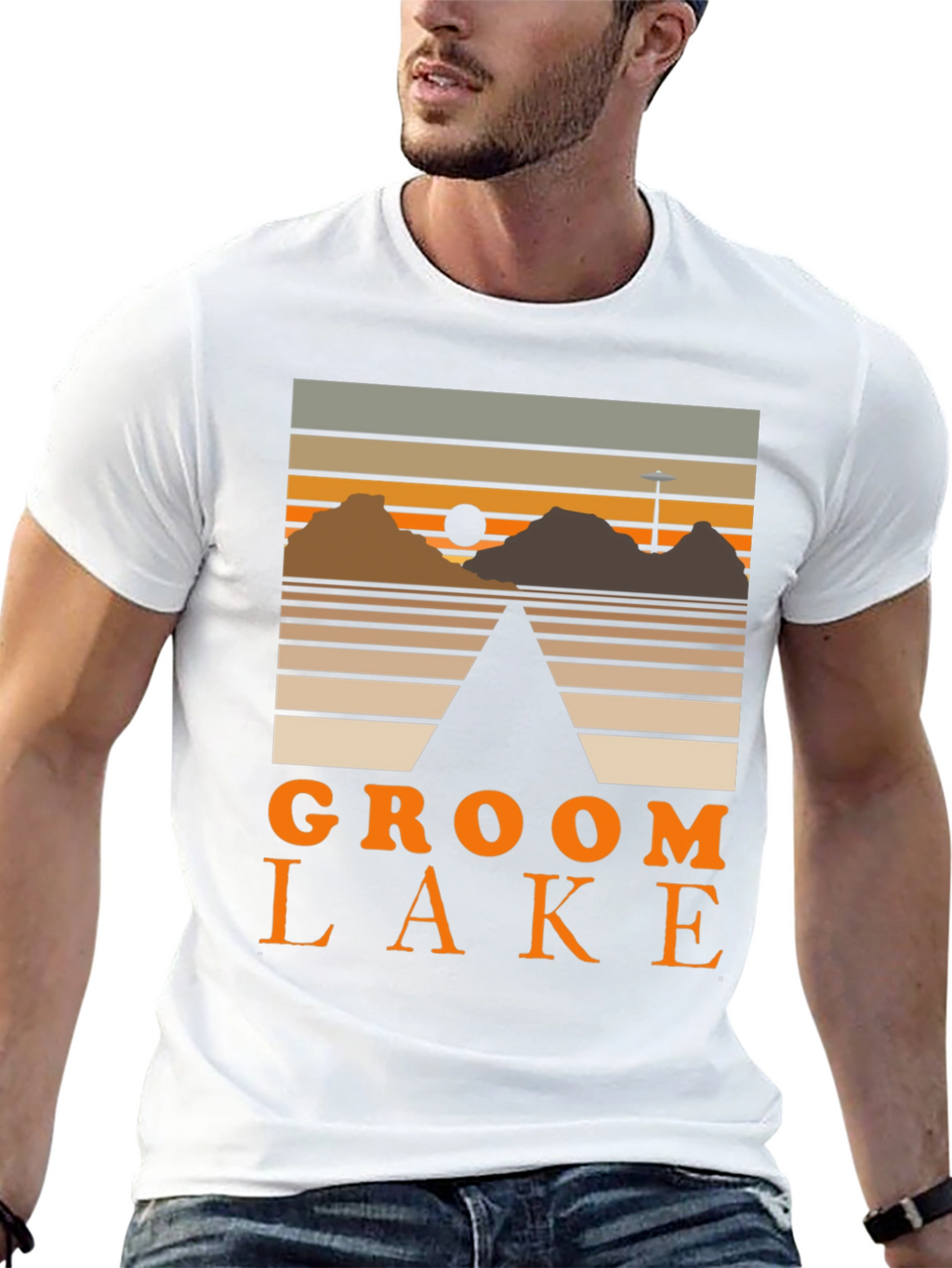 Groom Lake Graphic Tee - Retro Alien Conspiracy Shirt