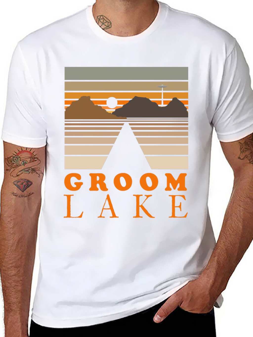 Groom Lake Graphic Tee - Retro Alien Conspiracy Shirt