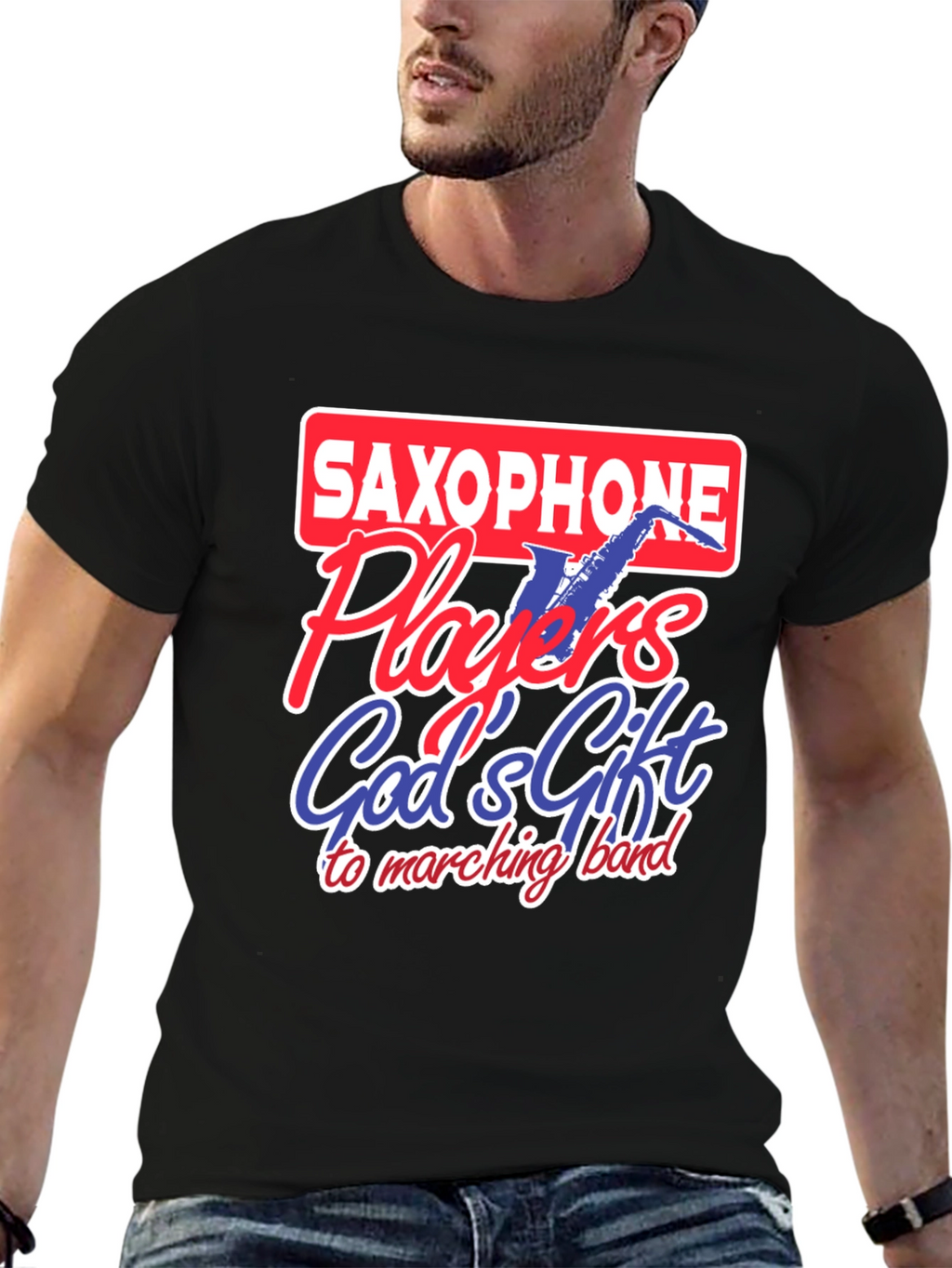 Saxophone Player T-Shirt - Gods Gift to Marching Band