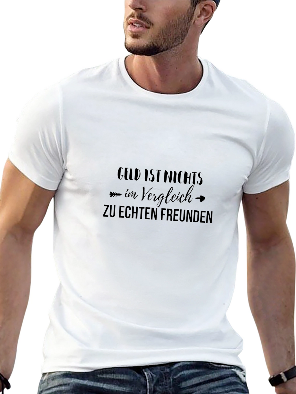 Black T-Shirt with German Friendship Quote