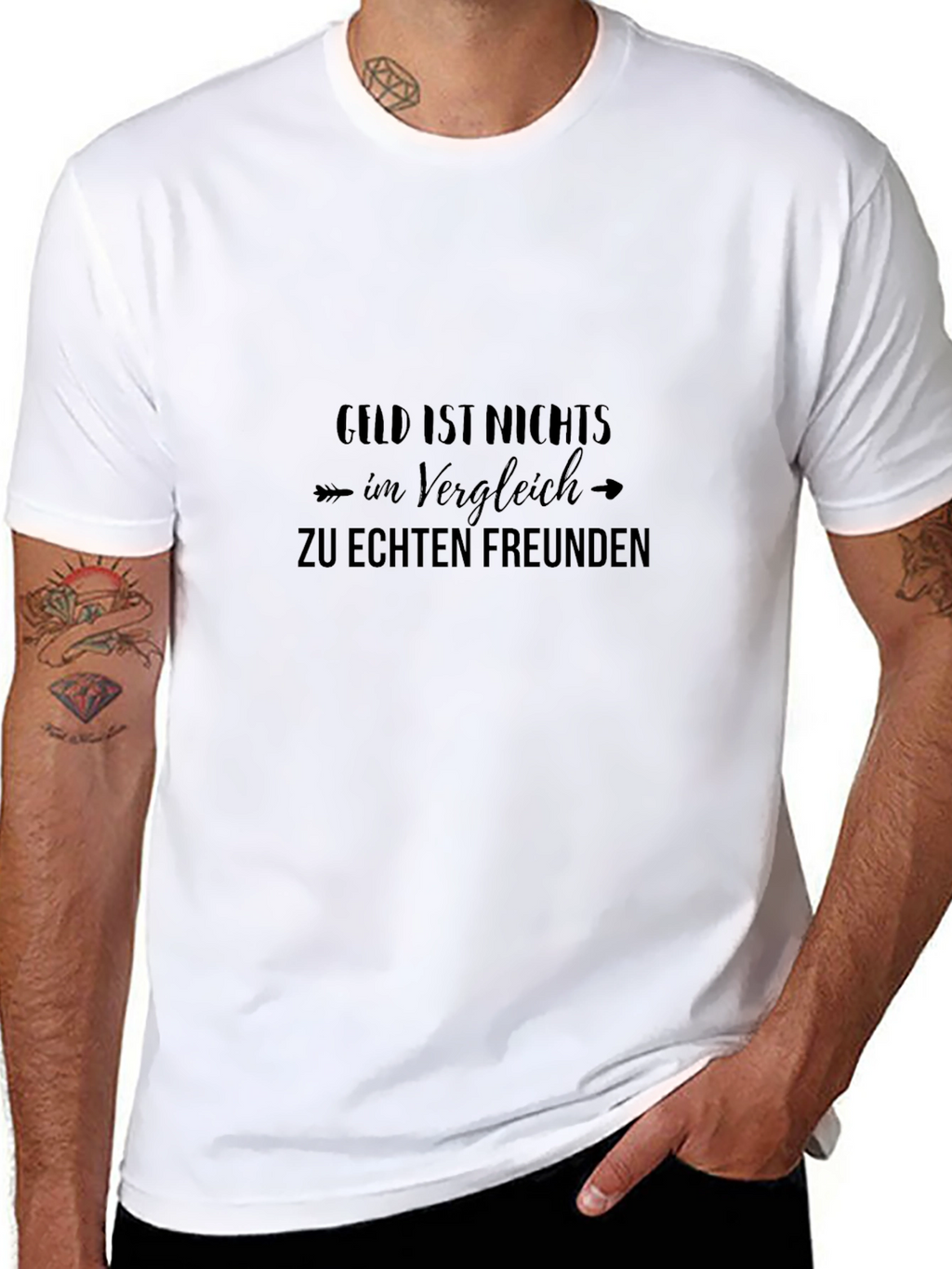 Black T-Shirt with German Friendship Quote