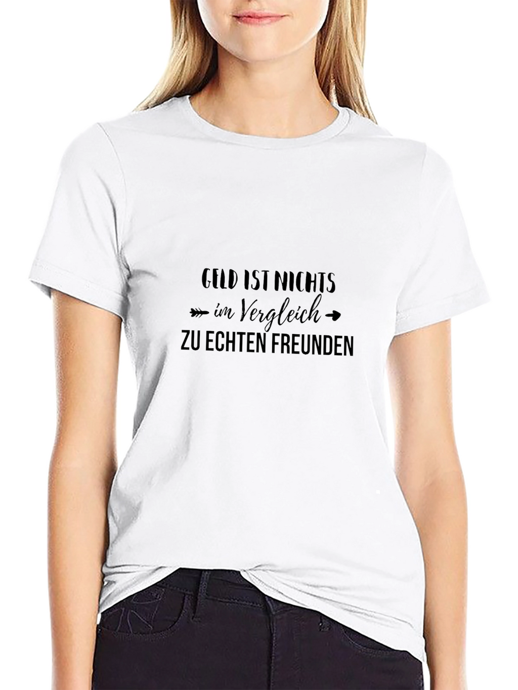 Black T-Shirt with German Friendship Quote