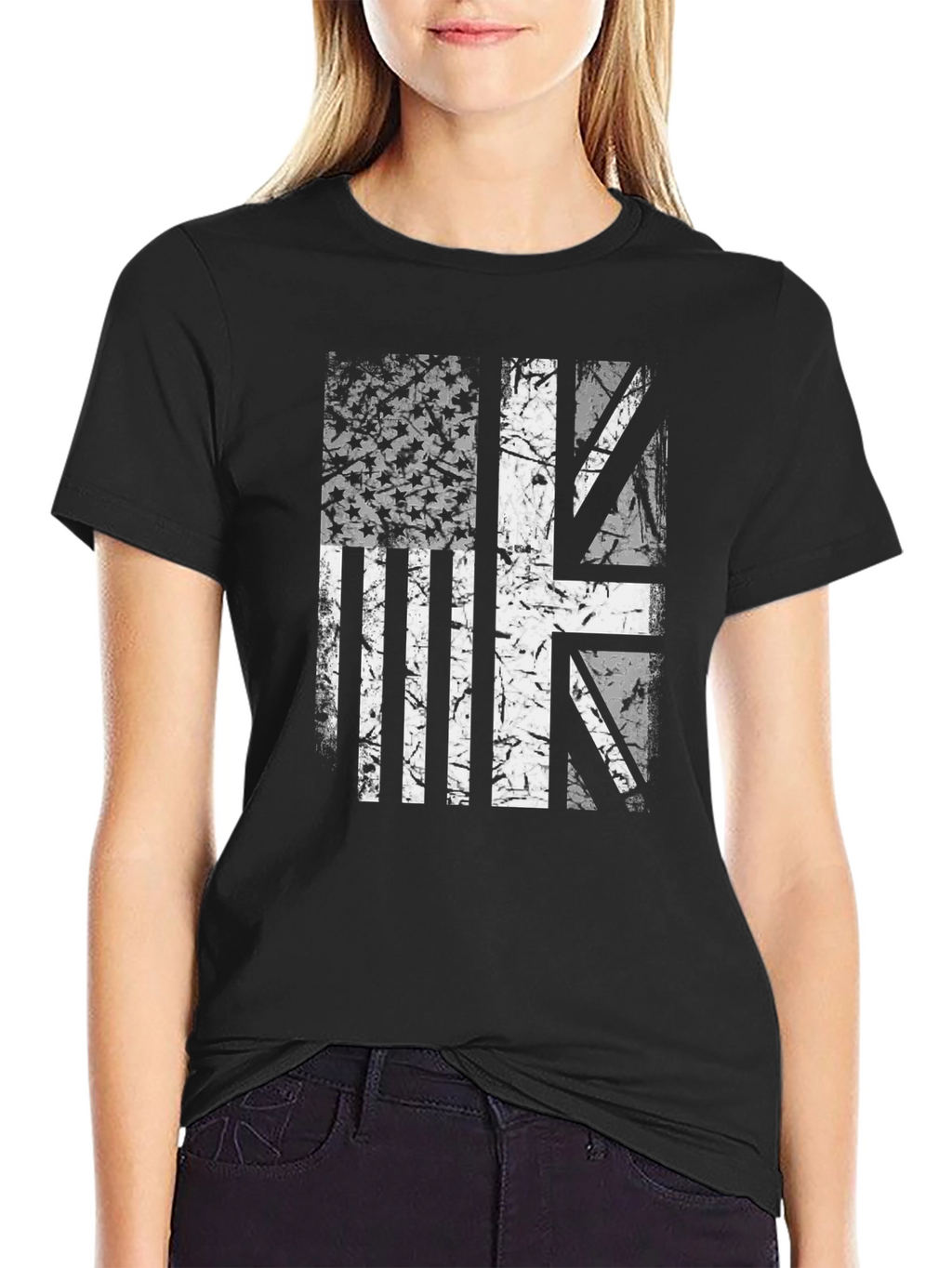 Union Jack US Flag Graphic Tee