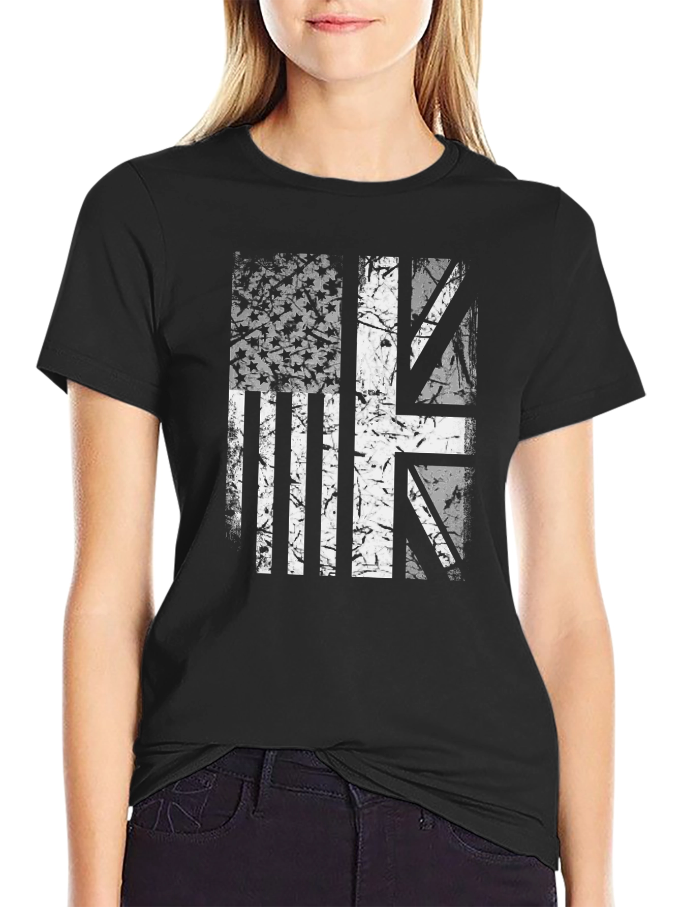 Union Jack US Flag Graphic Tee