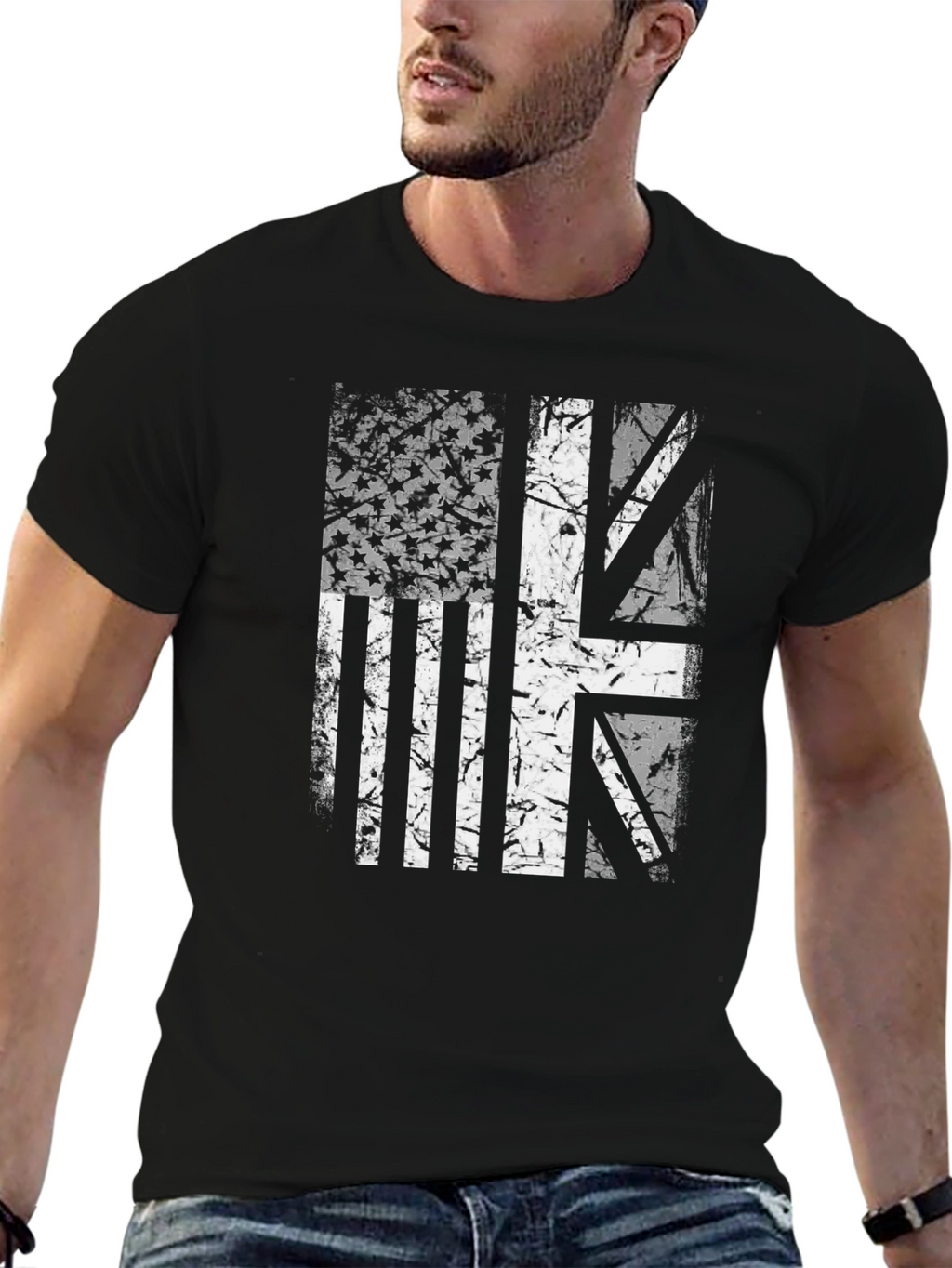 Union Jack US Flag Graphic Tee