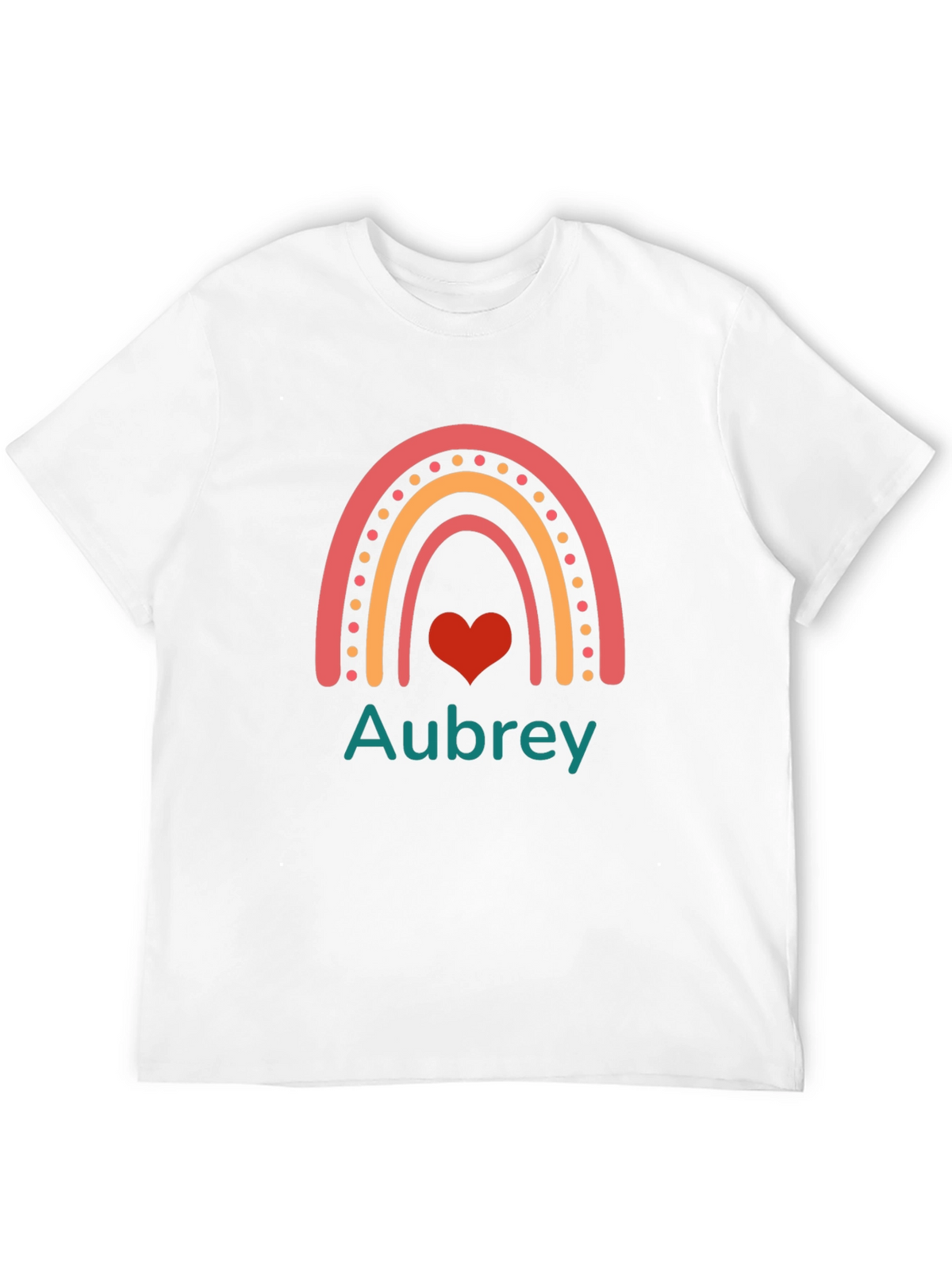 Aubrey Rainbow Heart Personalized Tee