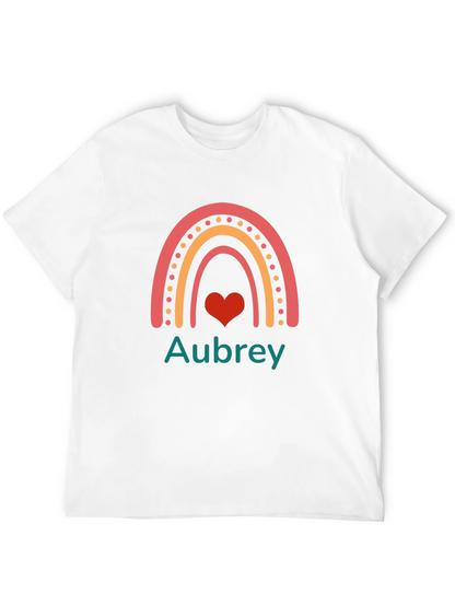 Aubrey Rainbow Heart Personalized Tee