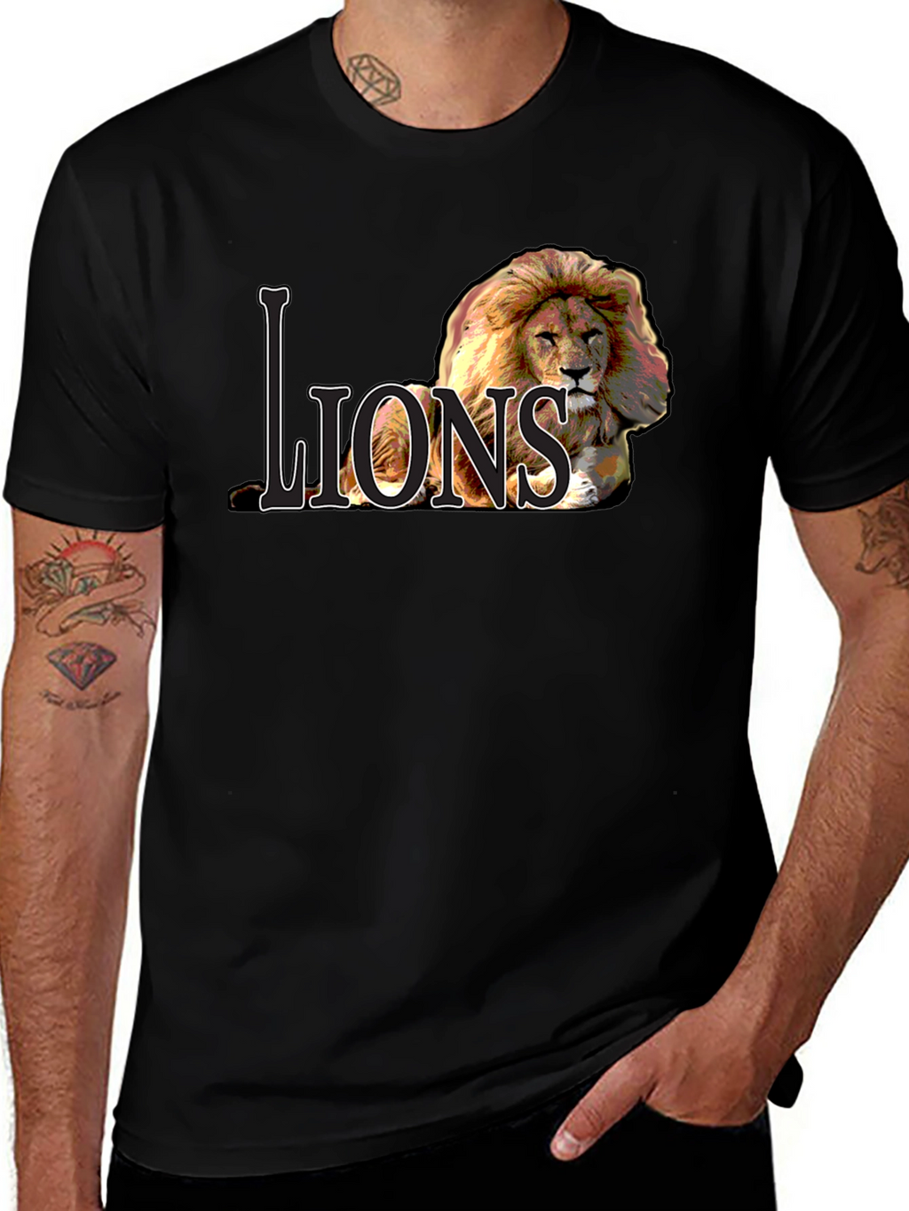 Lions Graphic Tee - Bold Lion Design