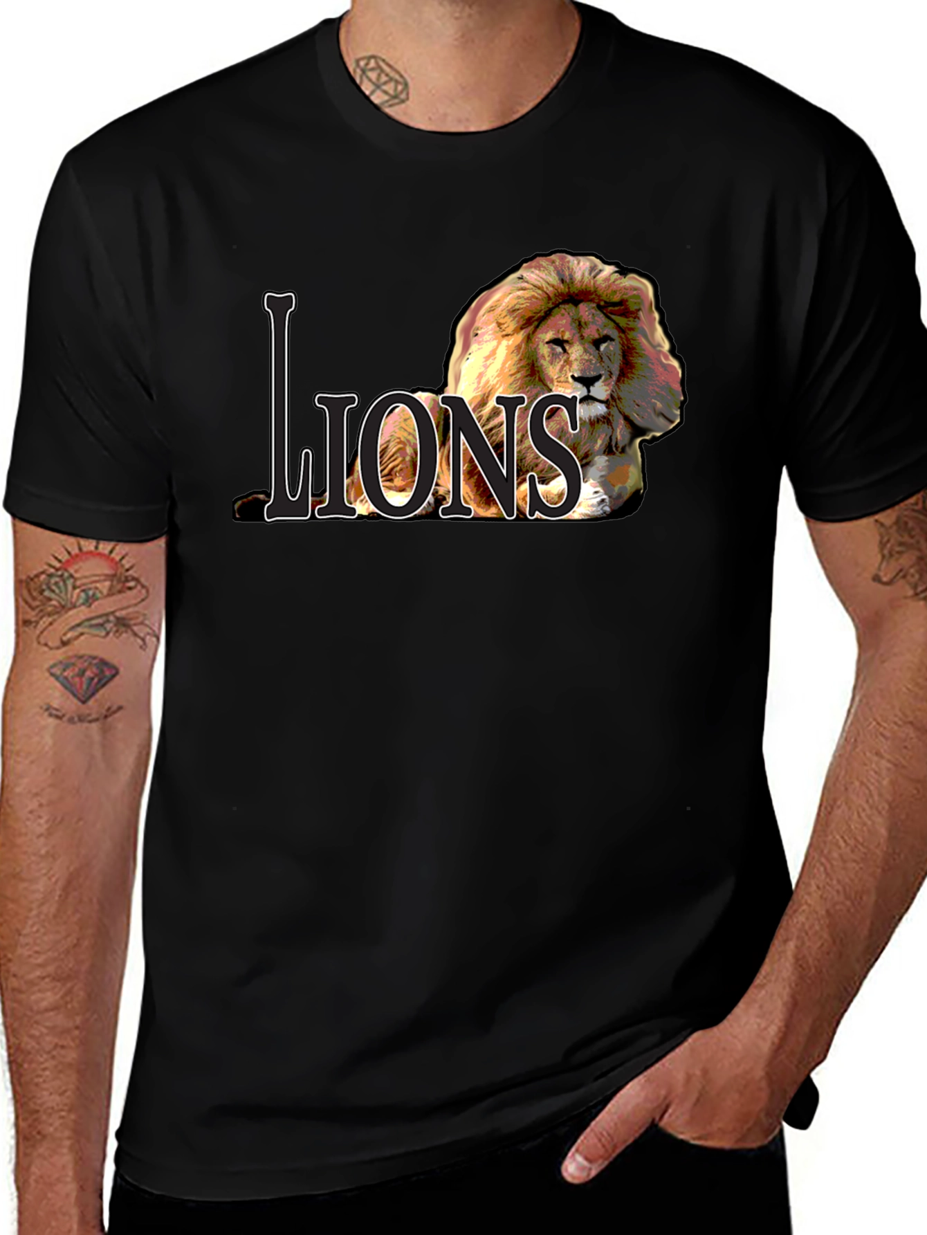 Lions Graphic Tee - Bold Lion Design