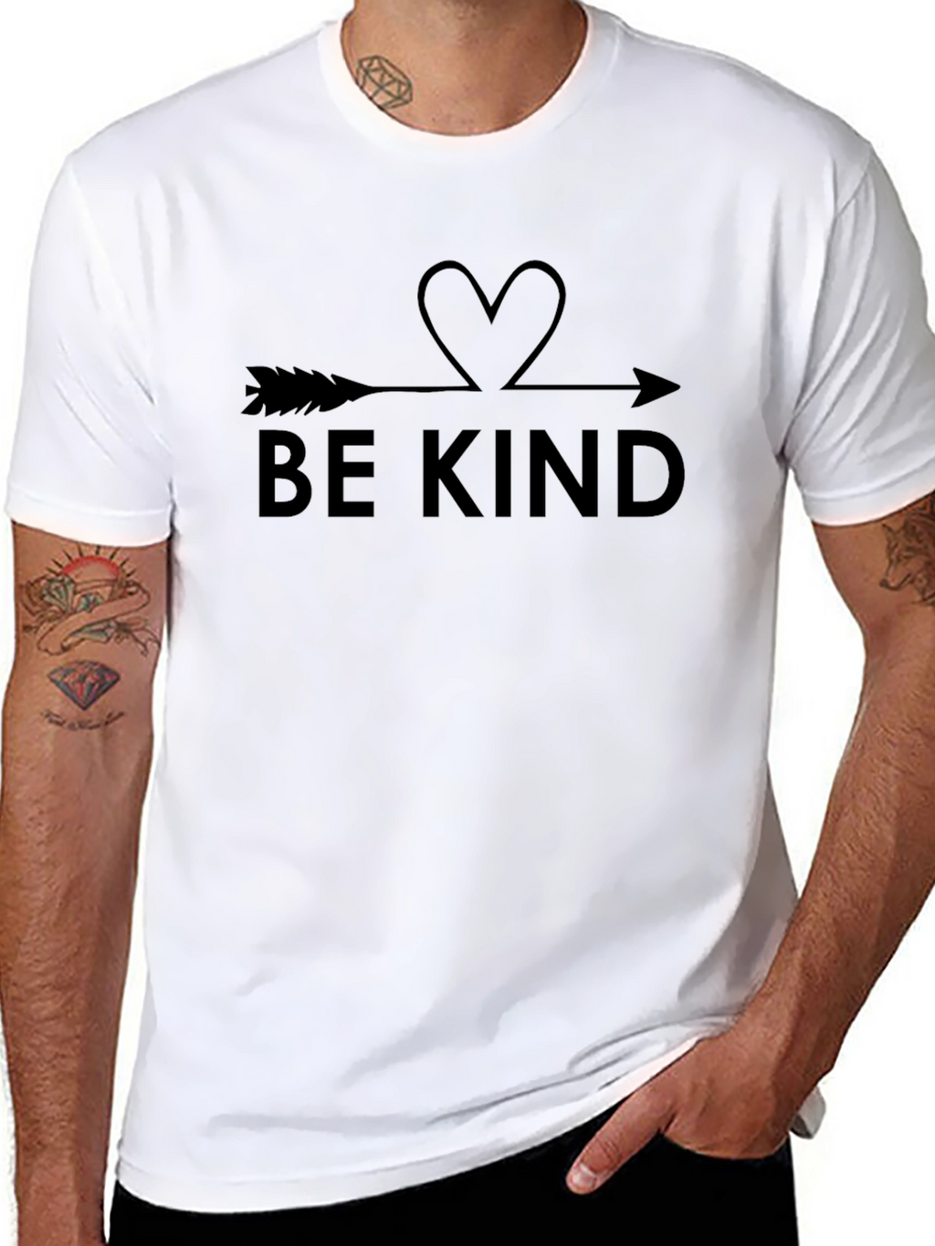 Be Kind Arrow Heart Black T-Shirt