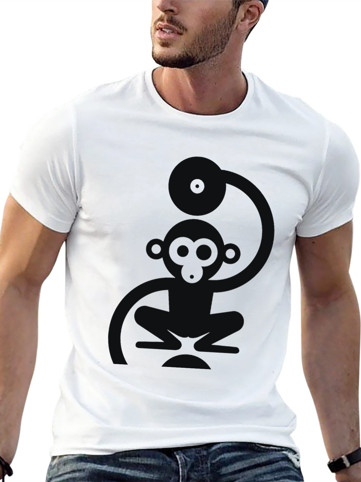 Cool Monkey DJ Black T-Shirt
