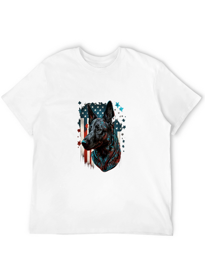 German Shepherd American Flag Graphic Tee
