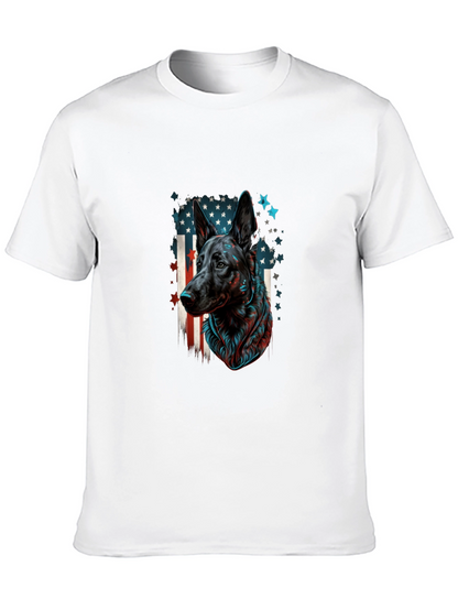 German Shepherd American Flag Graphic Tee