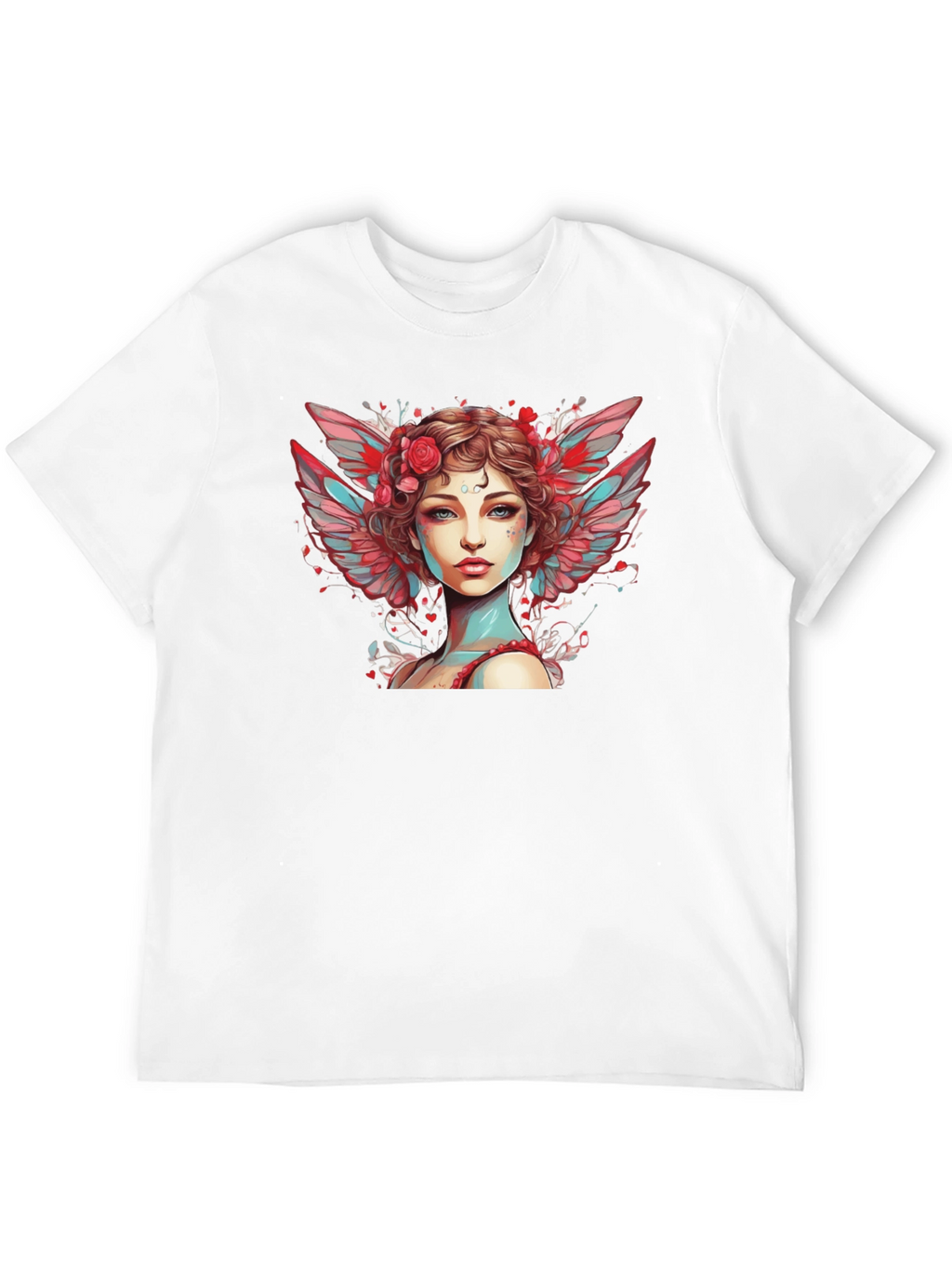 Angel Woman Graphic Tee - Black Cotton Blend