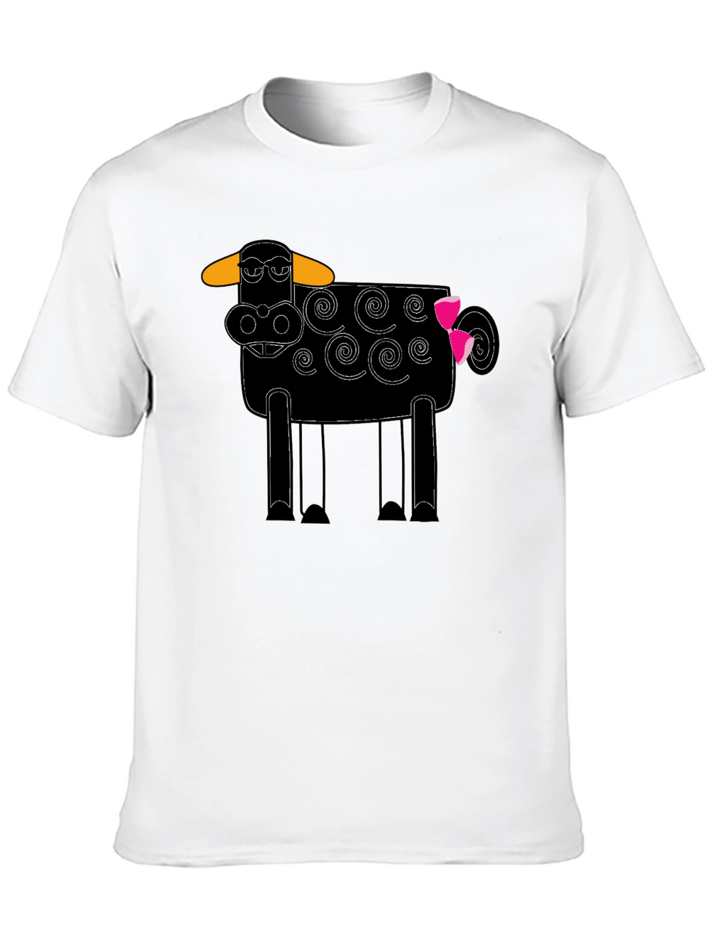 Whimsical Cow Graphic Tee - Black Cotton Blend