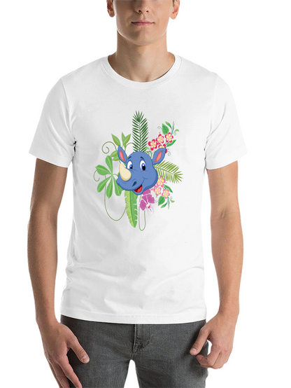 Tropical Rhino Graphic Tee - Black Casual Shirt
