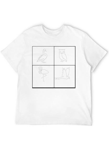 Animal Sketch Tee: Swan Owl Flamingo Bird