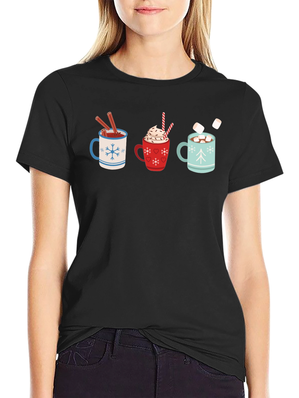 Hot Cocoa Mugs Graphic T-Shirt