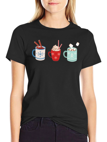 Hot Cocoa Mugs Graphic T-Shirt