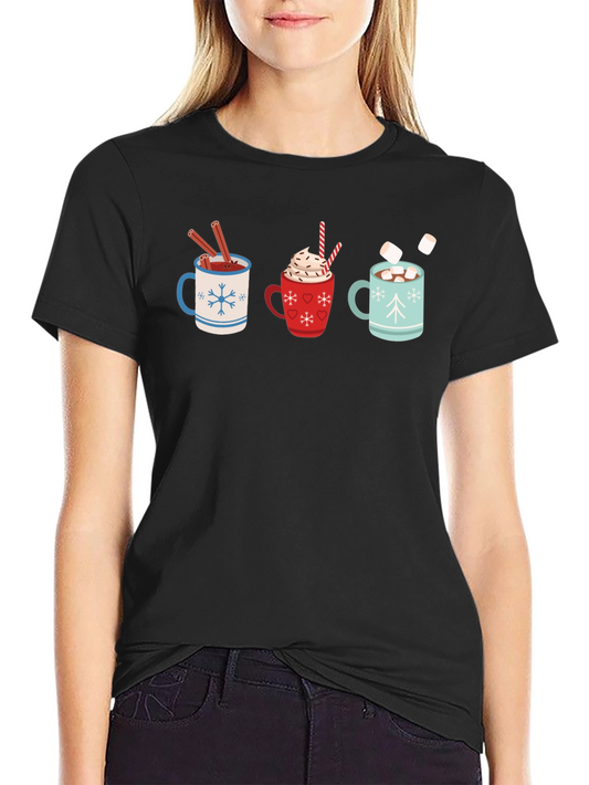 Hot Cocoa Mugs Graphic T-Shirt