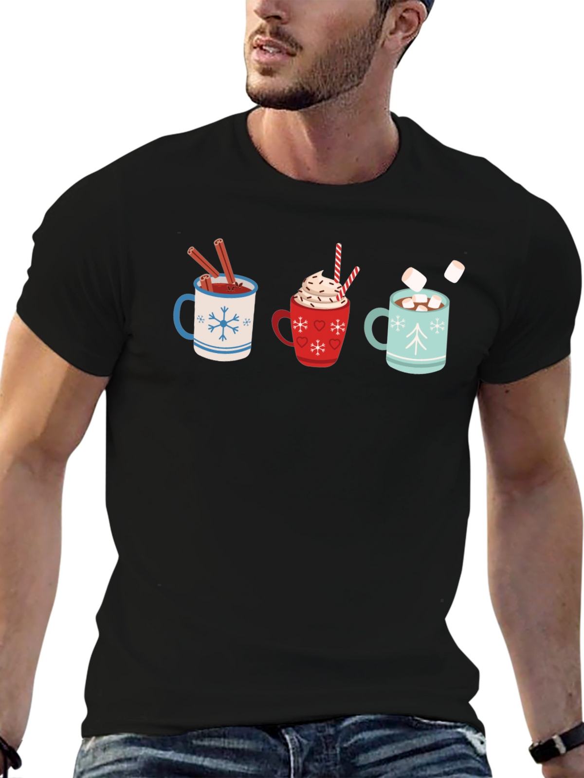 Hot Cocoa Mugs Graphic T-Shirt