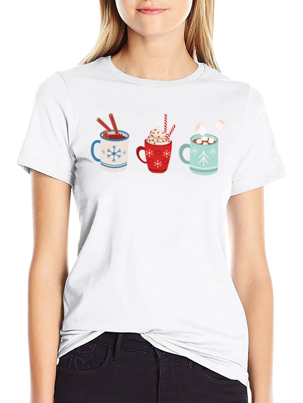 Hot Cocoa Mugs Graphic T-Shirt