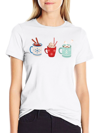 Hot Cocoa Mugs Graphic T-Shirt