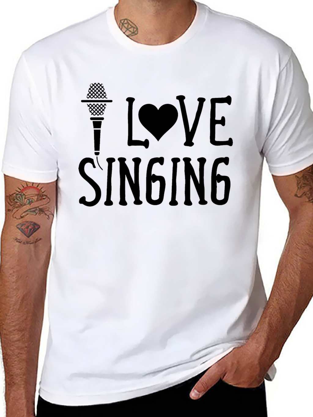 I Love Singing Graphic Tee - Black