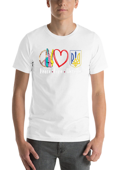 Peace Love Ukraine Graphic Tee - Black Unisex T-Shirt