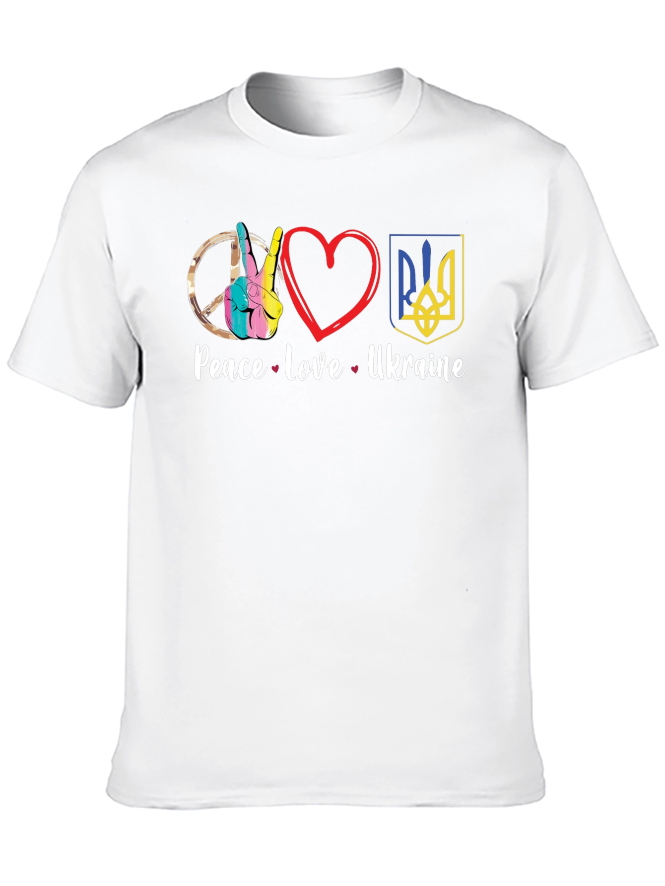 Peace Love Ukraine Graphic Tee - Black Unisex T-Shirt