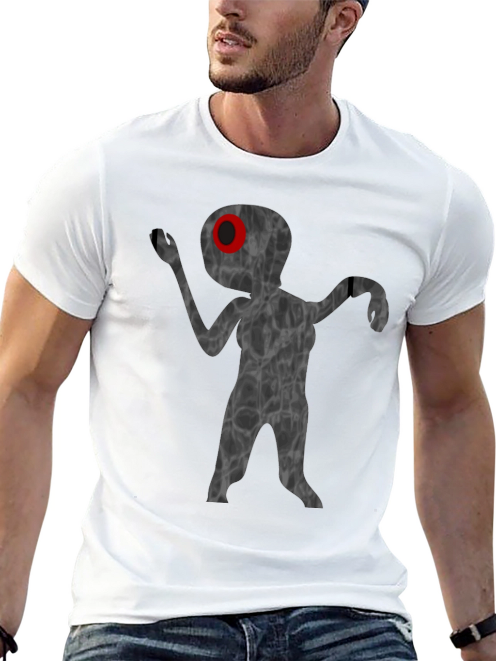 Unique Alien Graphic T-Shirt - Black
