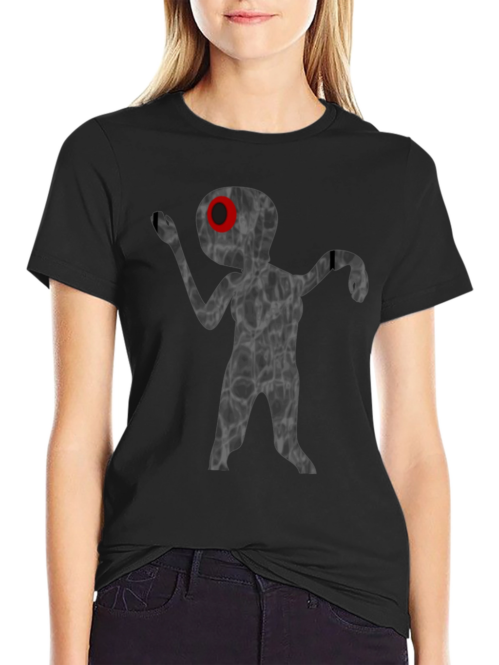 Unique Alien Graphic T-Shirt - Black