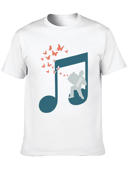 Musical Note Accordion Butterfly T-Shirt