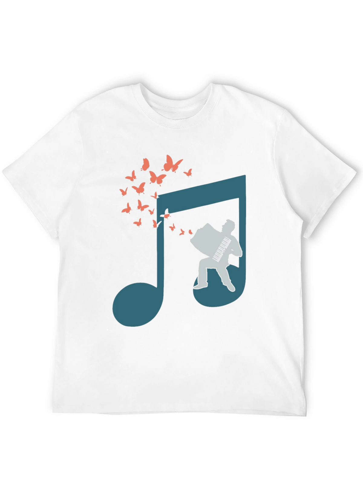 Musical Note Accordion Butterfly T-Shirt