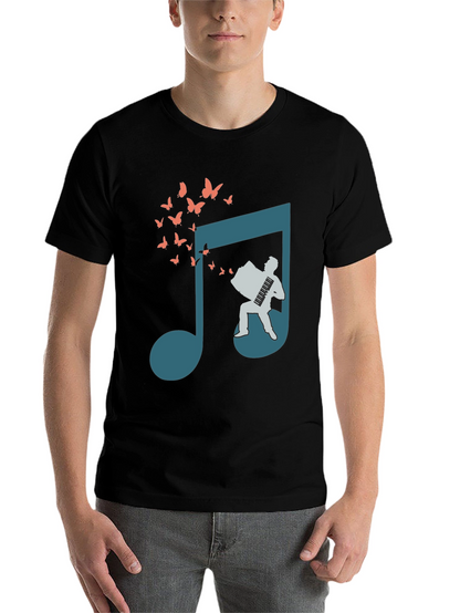 Musical Note Accordion Butterfly T-Shirt