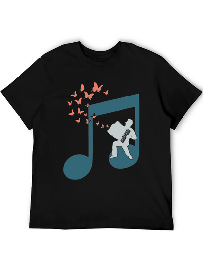 Musical Note Accordion Butterfly T-Shirt