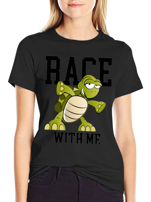 Funny Turtle Race T-Shirt - Black