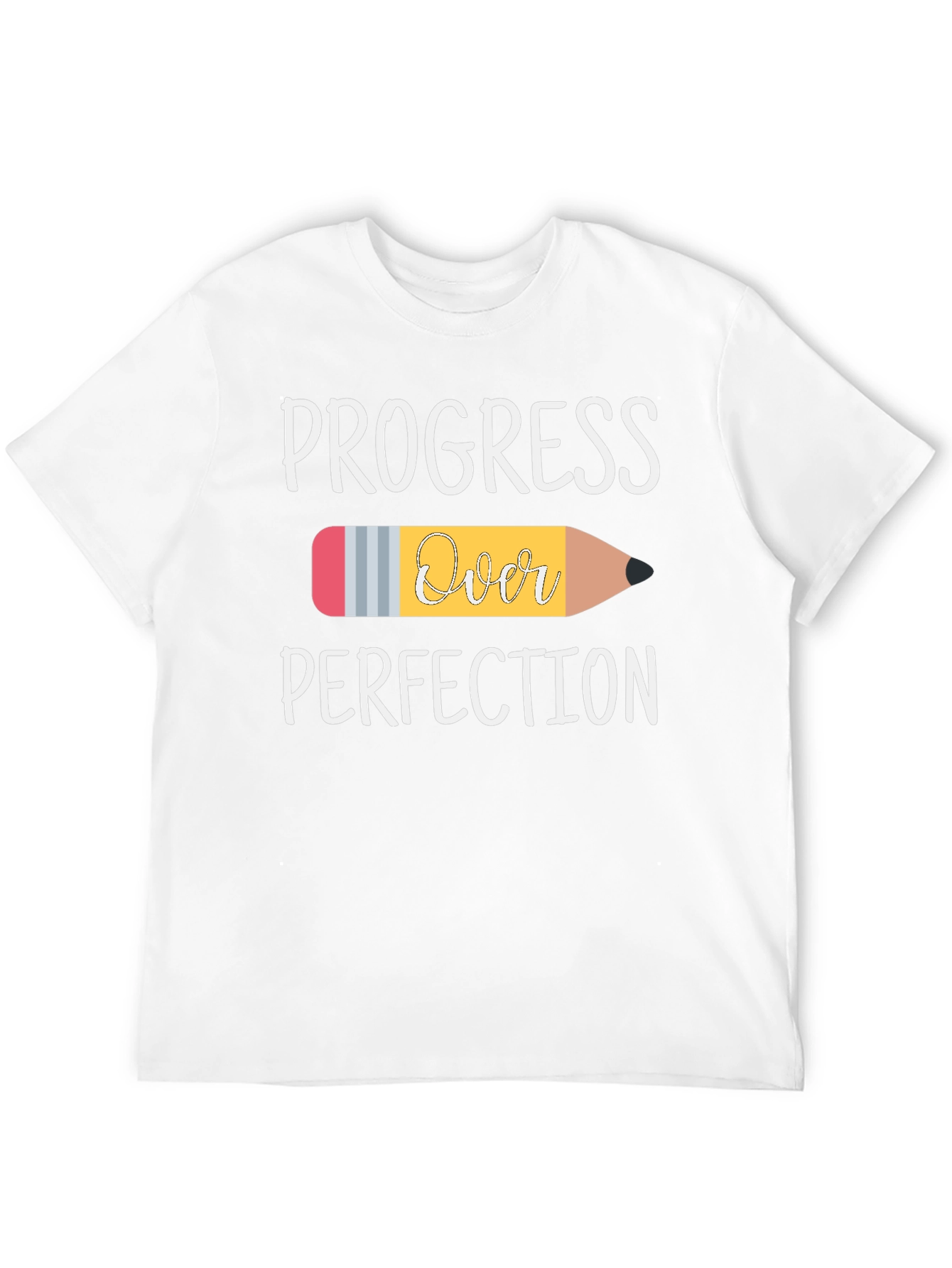 Progress Over Perfection Pencil Graphic T-Shirt