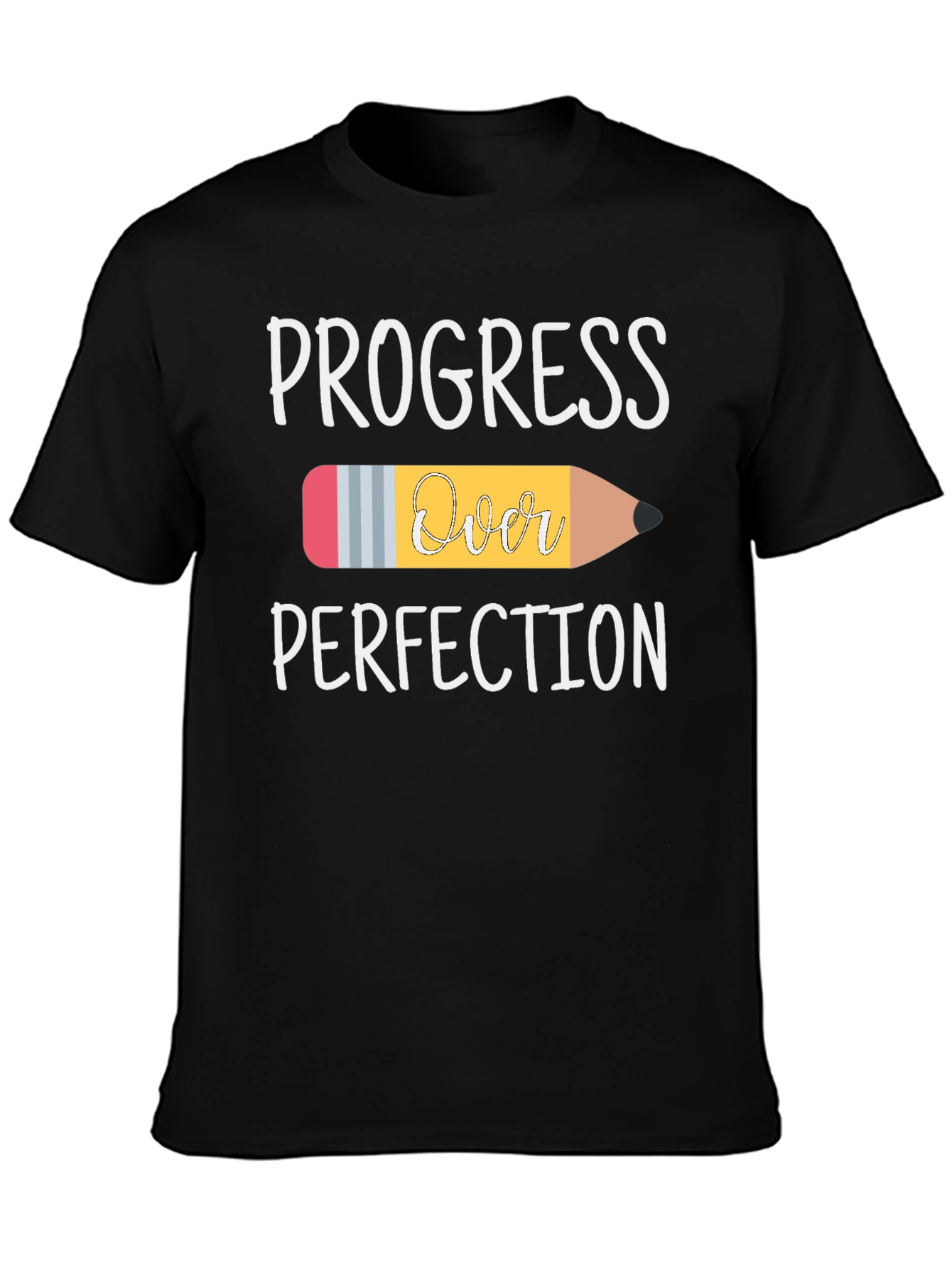 Progress Over Perfection Pencil Graphic T-Shirt