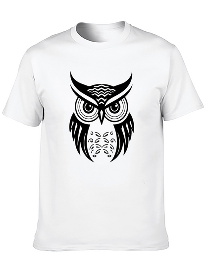 Black Owl Graphic Tee - Mens Casual T-Shirt