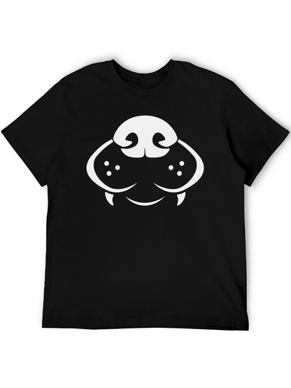 Dog Face Graphic Tee - Black Cotton T-Shirt