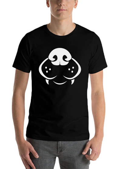 Dog Face Graphic Tee - Black Cotton T-Shirt