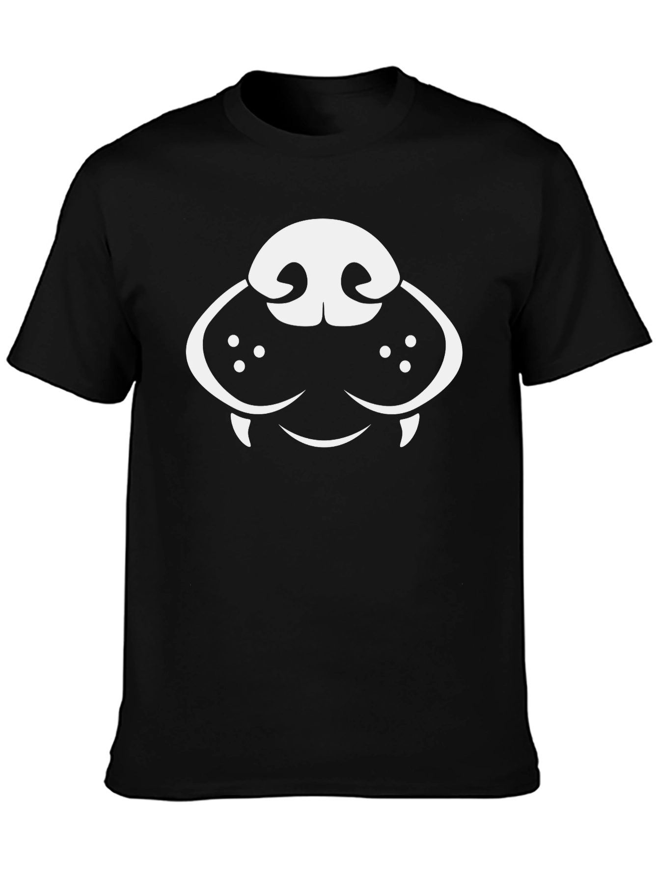 Dog Face Graphic Tee - Black Cotton T-Shirt