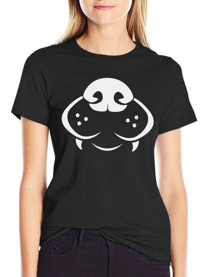 Dog Face Graphic Tee - Black Cotton T-Shirt