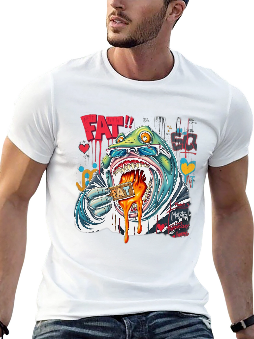 Funny Cartoon Graphic Tee - Street Art Style