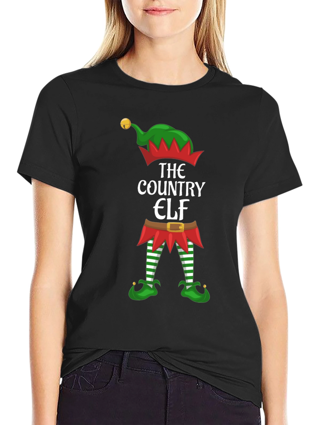 Country Elf Christmas T-Shirt Holiday Tee