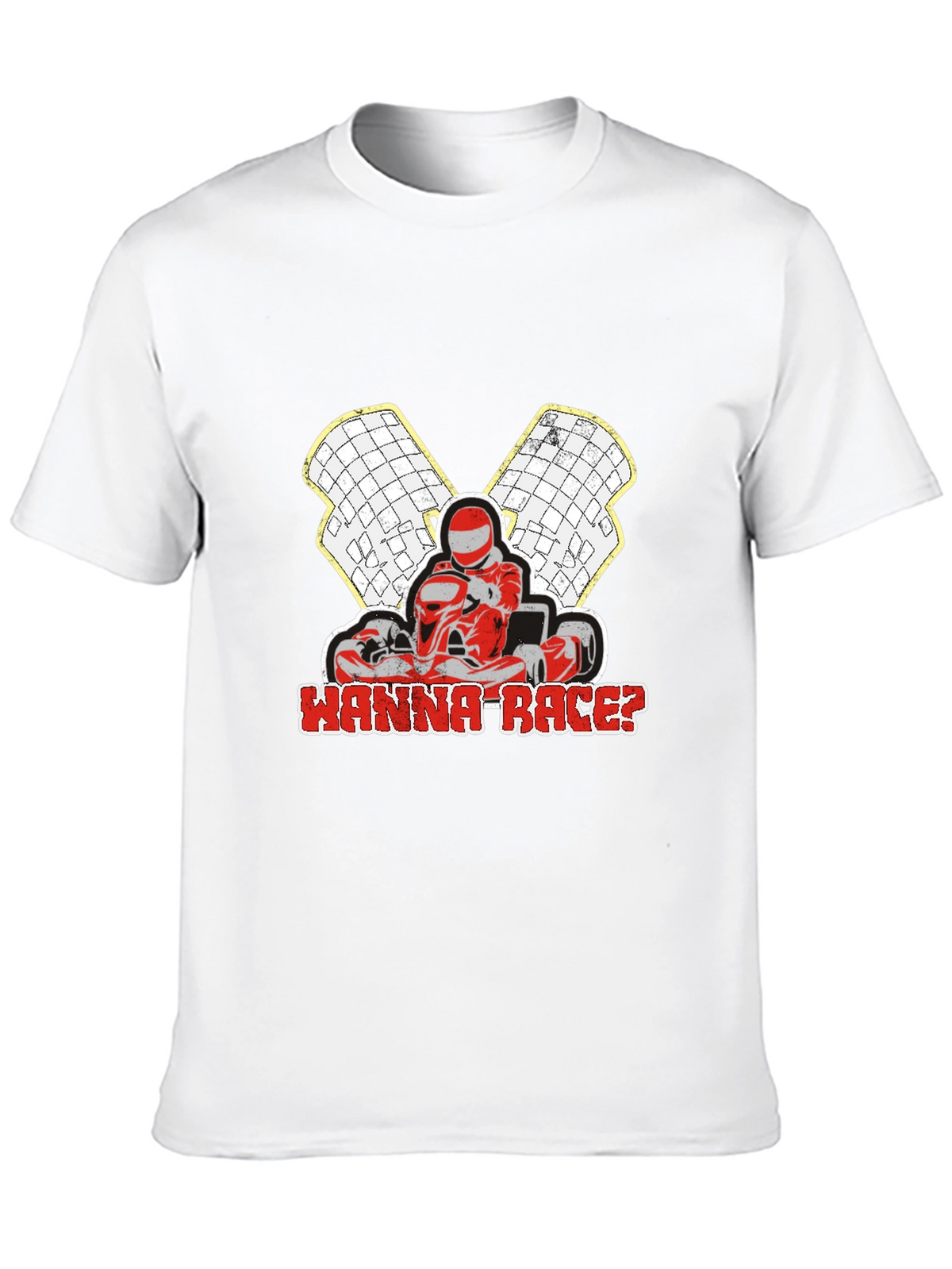 Wanna Race? Go-Kart Racing Black T-Shirt
