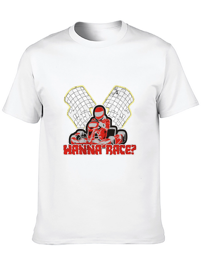 Wanna Race? Go-Kart Racing Black T-Shirt