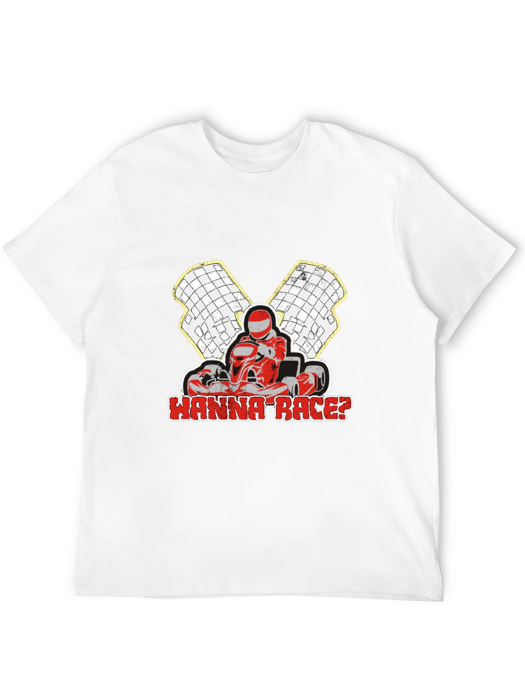 Wanna Race? Go-Kart Racing Black T-Shirt